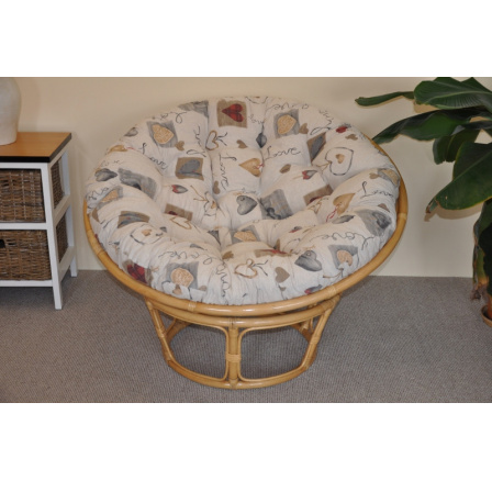 Vankúš na kreslo papasan 110 cm motív srdce LOVE