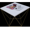 Konferenčný stolík DIANA 50x50 Zlatý+Biely