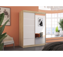 Posuvná skriňa so zrkadlom LIMBO 150 Sonoma+White