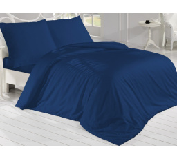 Francúzske obliečky Satén 220x220, 70x90cm Tmavomodrá
