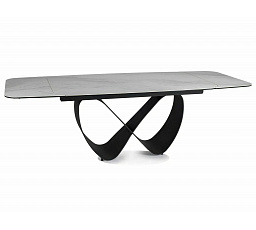 Jedálenský stôl INFINITY CERAMIC, Nature Cloud biely mat/Čierny mat