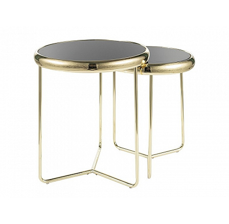 Konferenčný stôl SCARLET II set 2 stolov, Čierna/Zlatá