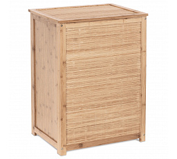 Kôš na bielizeň s textilnou vložkou, pevný bambus, prírodný odtieň