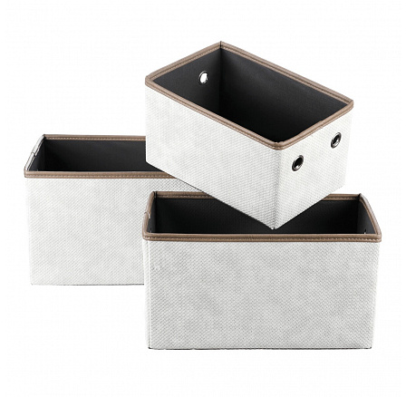 Koš látkový - skládací, krémový, cena za sadu 3 ks Koš látkový - skládací, krémový, cena za sadu 3 ks