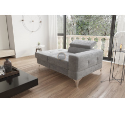 Sofa leňoška TOSCANIA 135 cm - sivá, ľavá strana