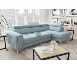 Rohová sedacia súprava s funkciou spania ORION 165x255 - modrá, pravá