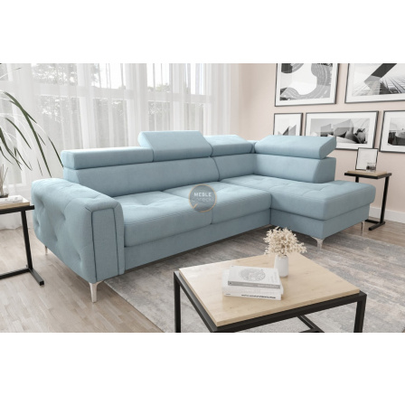 Rohová sedacia súprava s funkciou spania ORION 165x255 - modrá, pravá Rohová sedacia súprava s funkciou spania ORION 165x255 - modrá, pravá