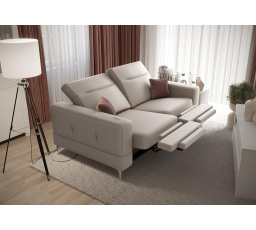 Sofa MALIBU II, relax 180 cm prírodná koža - Sivá koža