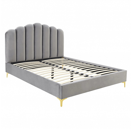 Posteľ 160x200 GEMINI Sivá Zamatová