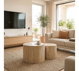 Sada stolíkov LEILA Travertín