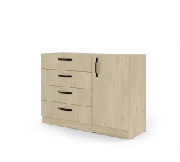 Komoda BRAGA BRK2 s kovovými úchytkami dub cremona