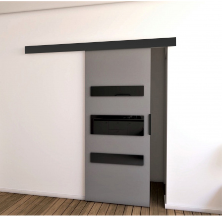 Posuvné dvere STANDART MIX D100, sivá/čierna