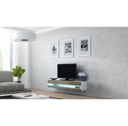TV komoda VIGO NEW 140, biela / latte lesk