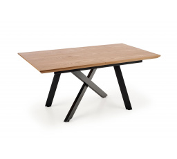 Stôl CAPITAL 2 z prírodnej dyhy, vrchná doska z prírodného duba, čierne nohy (2ks=1ks)