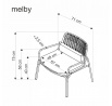 Kreslo MELBY, čierna/sivá