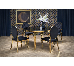 Jedálenský stôl REGINALD 2, čierna/zlatá