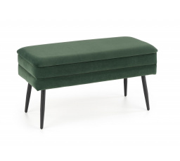 Taburet VELVA, tmavo zelená/čierna