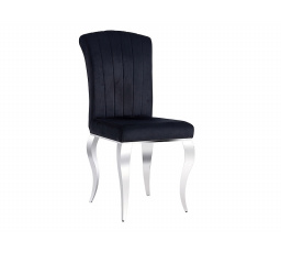 Jedálenská stolička PRINCE, čierna poťahová látka 186/kov, chróm