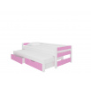 Dvojlôžko s matracmi FRAGA White+Pink