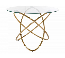Jedálenský stôl ORBIT, Transparentný/Zlatý