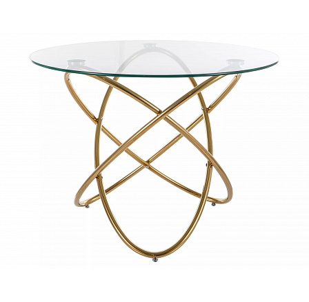 Jedálenský stôl ORBIT, Transparentný/Zlatý