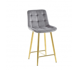 Barová stolička H1-FX, sivá / zlatá 