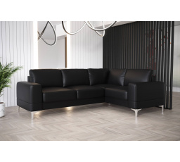 Rohová sedacia súprava ARIA II 250x185 - čierna eko koža, pravá