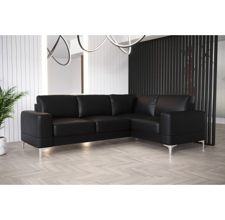 Rohová sedacia súprava ARIA II 250x185 - čierna eko koža, pravá