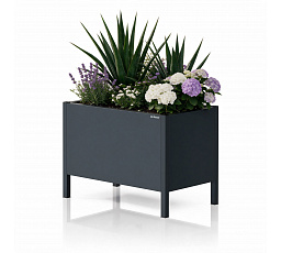 Kryt na kvetináč kovový veľký antracitový: DAISY 500 x 400 x 300 mm