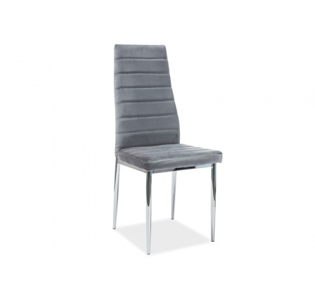 Jedálenská stolička H-261 VELVET, sivá/chróm Jedálenská stolička H-261 VELVET, sivá/chróm