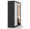 Šatní skriňa MULTI 35 - 183 cm, Čierna/Biely Lesk