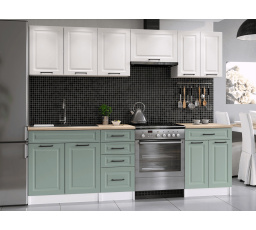 Kuchynská linka Ilona 240/180 biela/st.zelená MAT