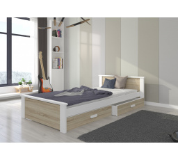 Posteľ s matracom ALDEX 180x80 Biela+Sonoma