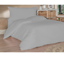 Francúzske obliečky saténový prúžok 200x200, 70x90cm sivé