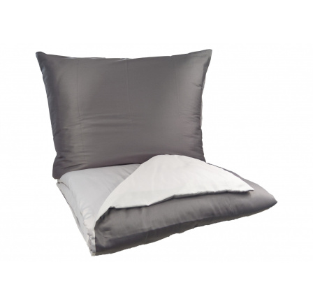 Predĺžené obliečky Satén UNI DUO 140x220, 70x90cm antracit/svetlo šedá