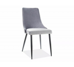 Jedálenská stolička PIANO B VELVET, sivý Bluvel 14/čierny mat