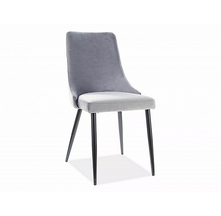 Jedálenská stolička PIANO B VELVET, sivý Bluvel 14/čierny mat Jedálenská stolička PIANO B VELVET, sivý Bluvel 14/čierny mat