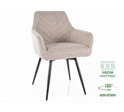 Jedálenská stolička otočná SERVIO BREGO, Svetlo Béžová 31/Čierna