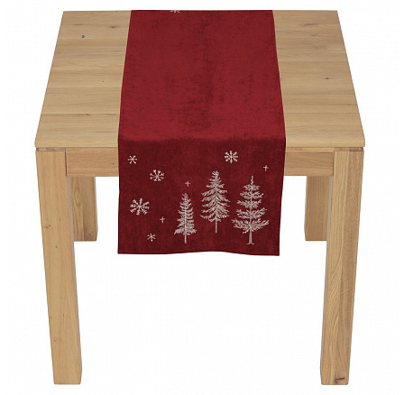 Ubrus - běhoun, vánoční, červený, polyester a nylon, 40 x 140 cm Ubrus - běhoun, vánoční, červený, polyester a nylon, 40 x 140 cm