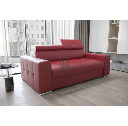 Sofa MARGO II 195 cm - prírodná koža - červená koža