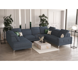 Rohová sedacia súprava MALIBU MAX I 260x350x220 cm - modrá, Pravá strana