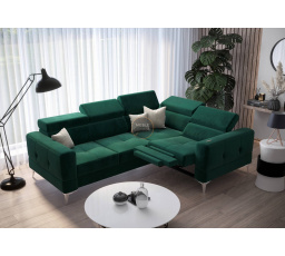 Rohová sedacia súprava TOSCANIA, relax s funkciou spania 185x250 - zelená, pravá