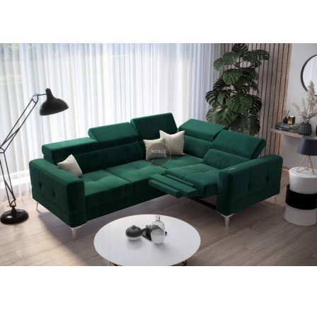 Rohová sedacia súprava TOSCANIA, relax s funkciou spania 185x250 - zelená, pravá