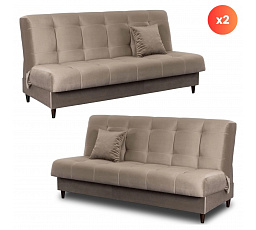 Sada 2x Rozkladacia Pohovka LIMA Béžová