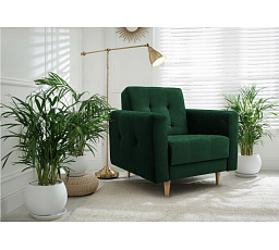 Kreslo LIZBONA Zelené, Kronos 19, Prírodné drevo