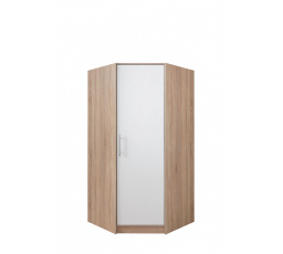 Rohová šatníková skriňa SMART SR4 L/P, dub sonoma + biely lux