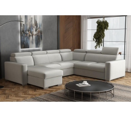 Sedacia súprava Petrit U ľavá Paros svetlo šedá