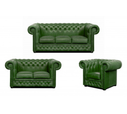 Sedacia súprava Chesterfield Lord 3+2+1 koža zelená