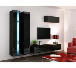 Obývacia stena VIGO NEW 1 - čierno-čierna