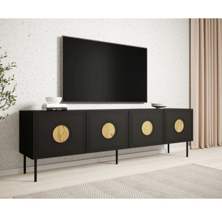 Tv komoda PALAZZO 200 RTV, čierna/dub craft Tv komoda PALAZZO 200 RTV, čierna/dub craft